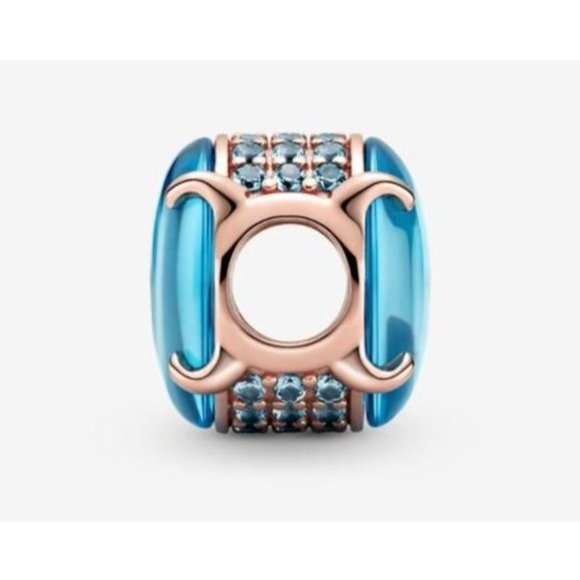 New Pandora Sterling Silver Blue Oval Cabochon Charm 799309C0 - Picture 2 of 5